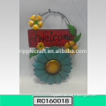 Completely New Garden Decoration Hanging Metal Sunflower with Welcome Sign Wholsale